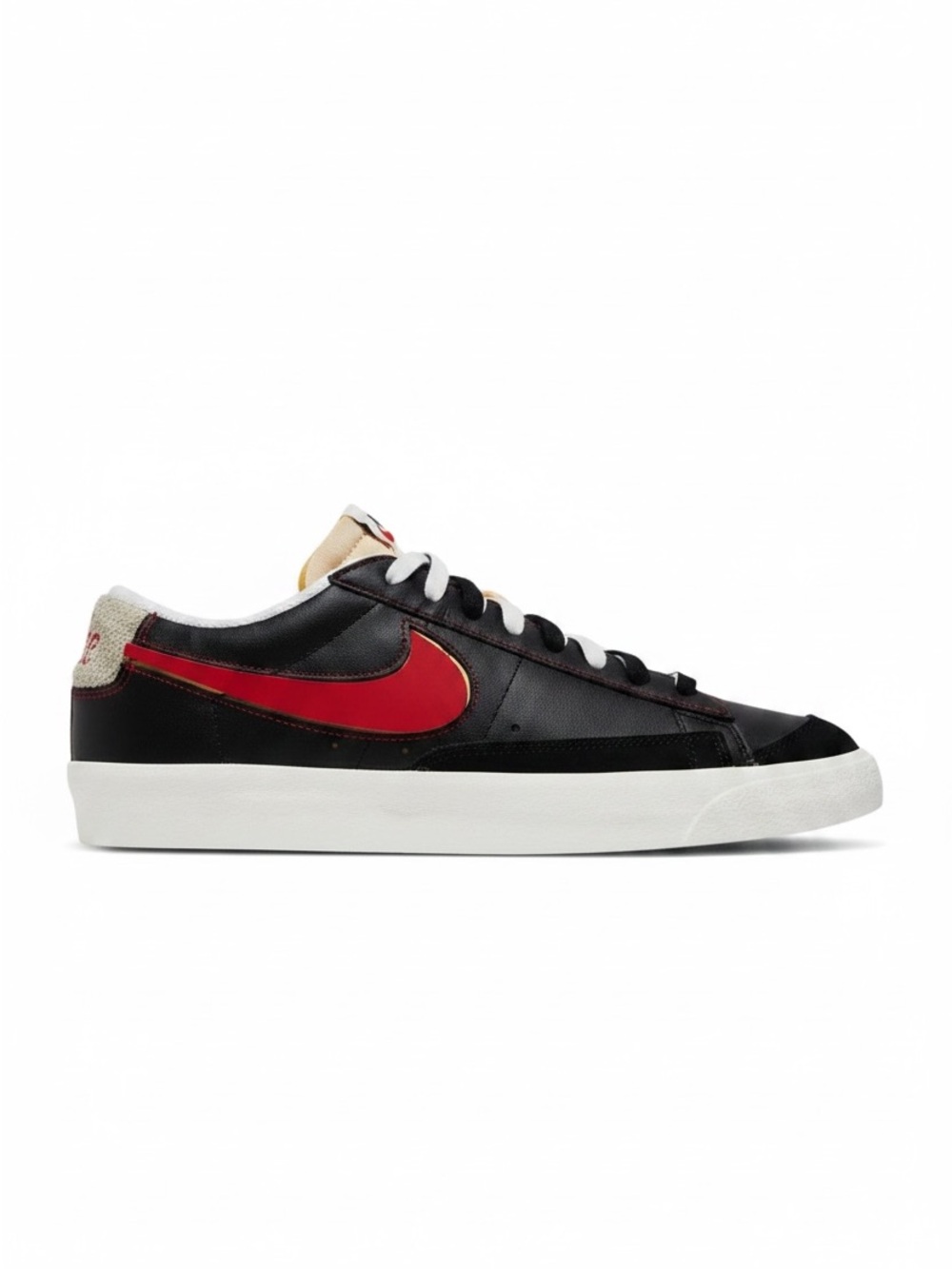 Nike Sz 9.5 Blazer Low 77 Premium Removable Swoosh Black Sneaker Shoe DH4370-001